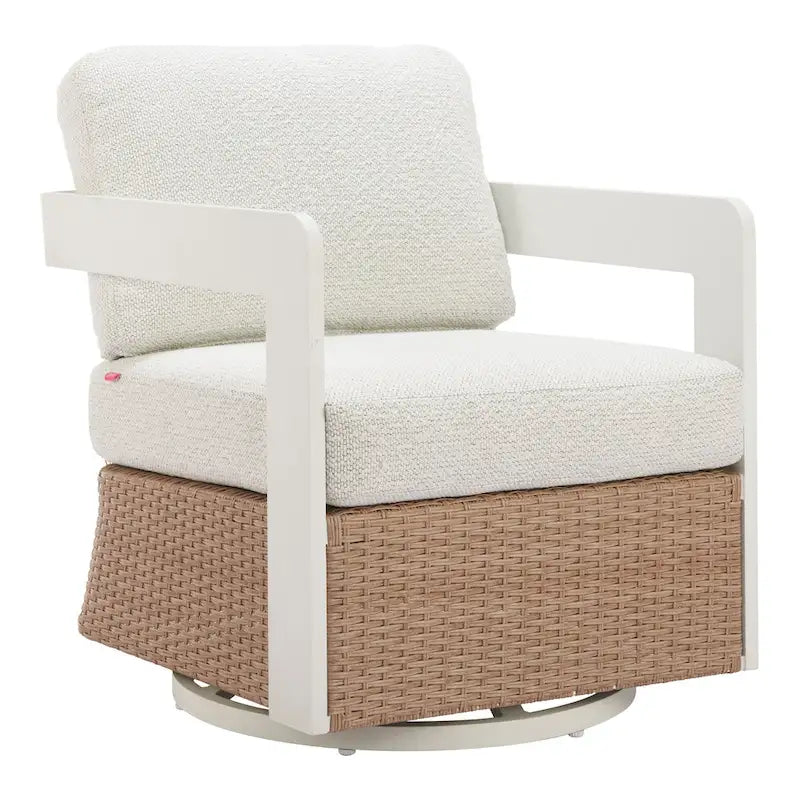 Gelo Swivel Chair White & Brown