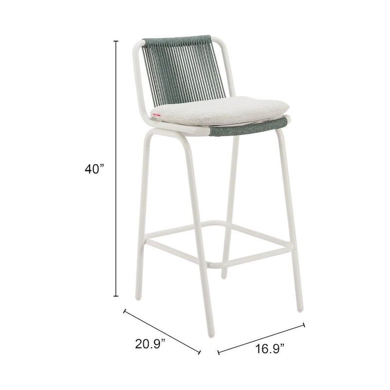 Tabouret de bar Luft blanc et vert