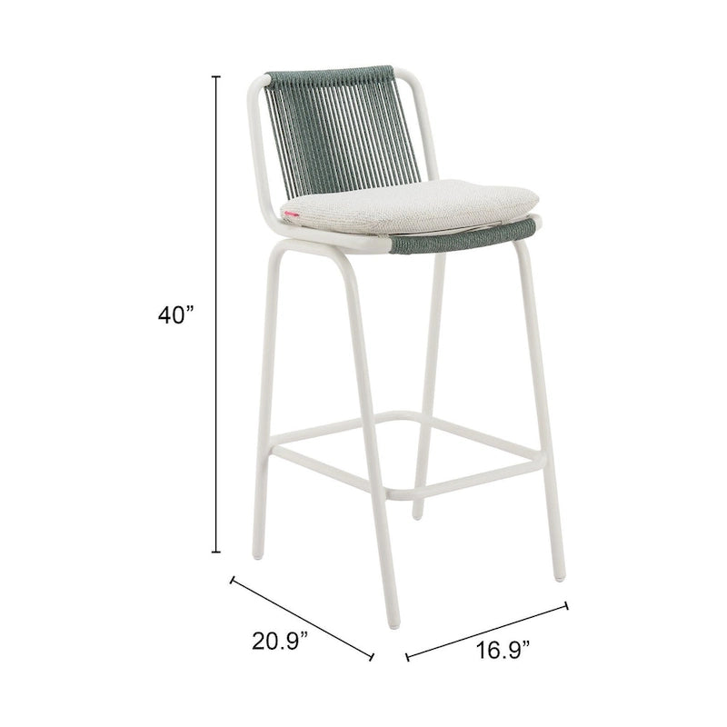 Tabouret de bar Luft blanc et vert